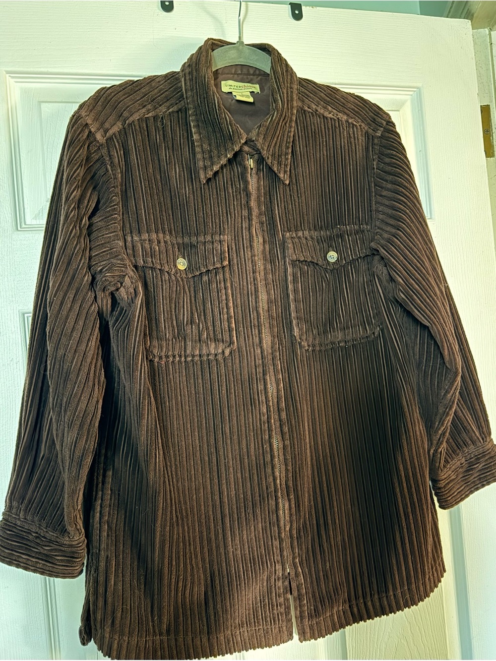 The Limited Brown Corduroy Jacket with Zipper